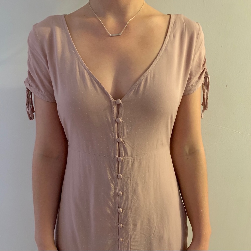 Pink polka dotted dress